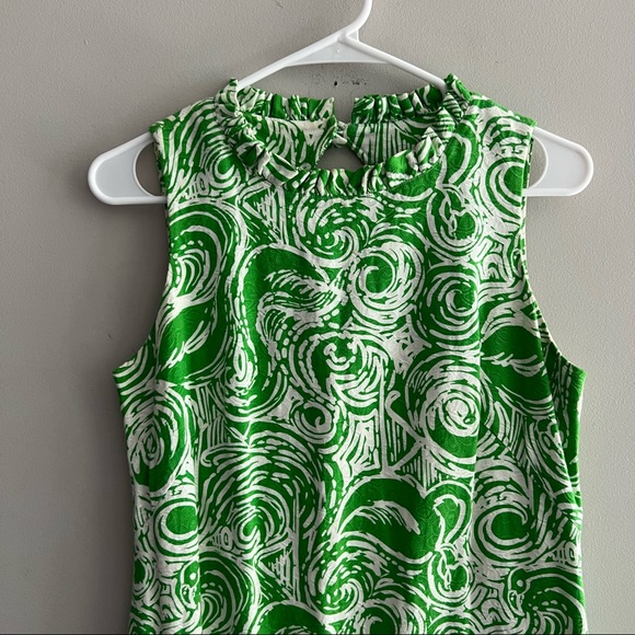 Lilly Pulitzer Green and White Darling Shift Dress Sz 6 - Picture 2 of 11